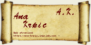 Ana Krpić vizit kartica